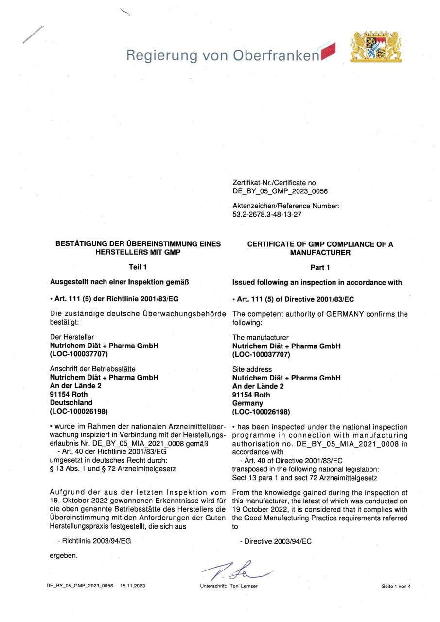 GMP Certificate