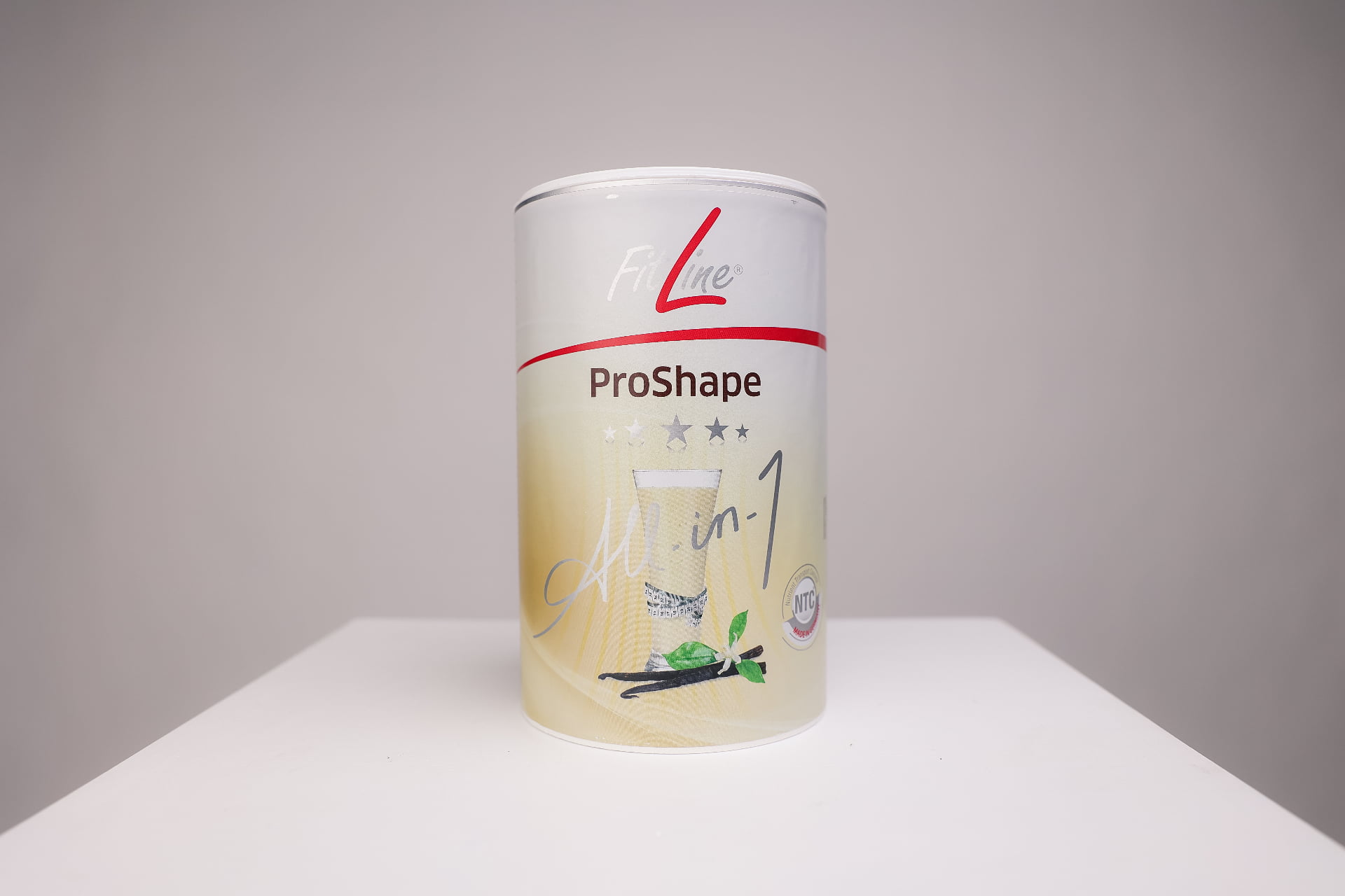 FitLine ProShape All-in-1 Bourbon Vanilla milteliai - vanilės skonio pakuotė su NTC ženklu